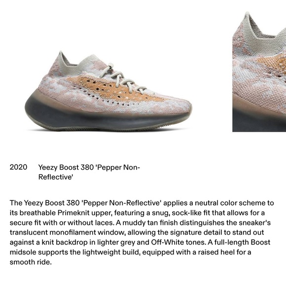 Adidas Yeezy Boost 380 Pepper Non-Reflective - Picture 11 of 11